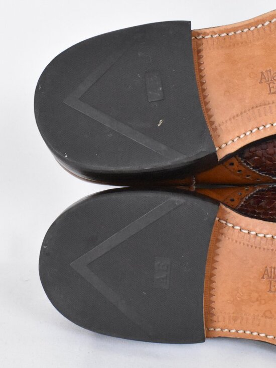 Allen Edmond\'s Sanford Two Tone Brogue Cap Toe Leather Derby Weave Inlay Sz 9.5 main image 9